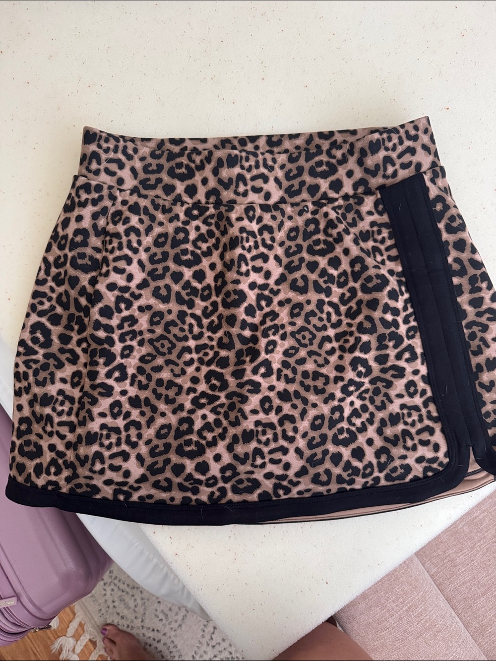 JoyLab Leopard Print Mini Skirt - Black & Tan